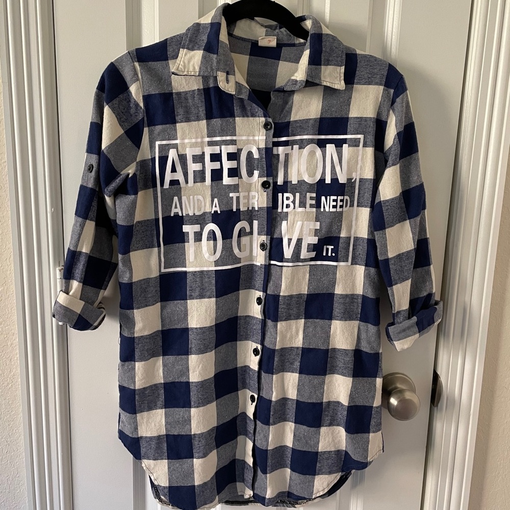 Boutique Blue Plaid Button Down